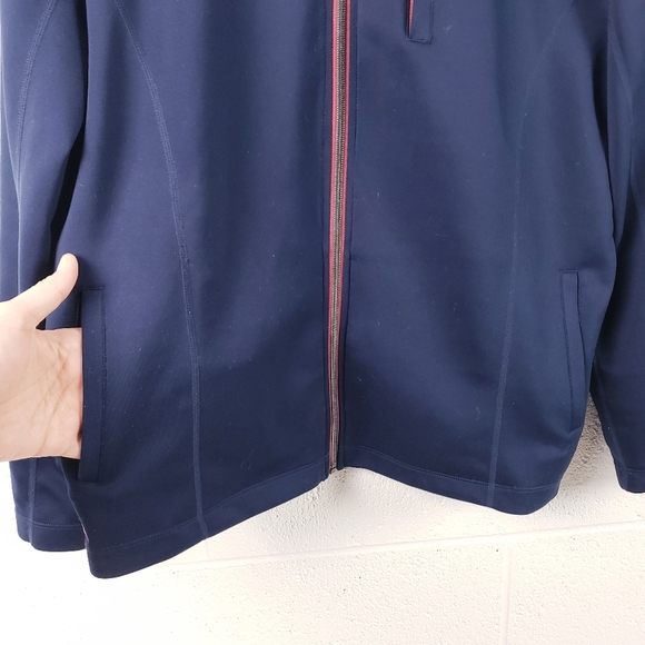 UNTUCKIt Dashwood Full Zip Performance Jacket Navy Blue Stretch Size Medium - Picture 4 of 11